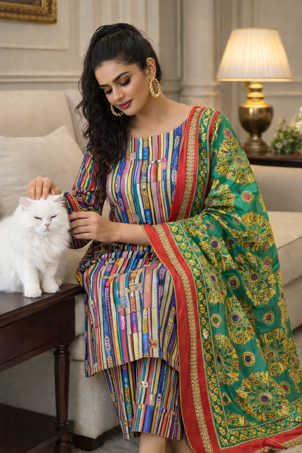 Swiss Lawn Unstitched 3 Piece Suit - A1101