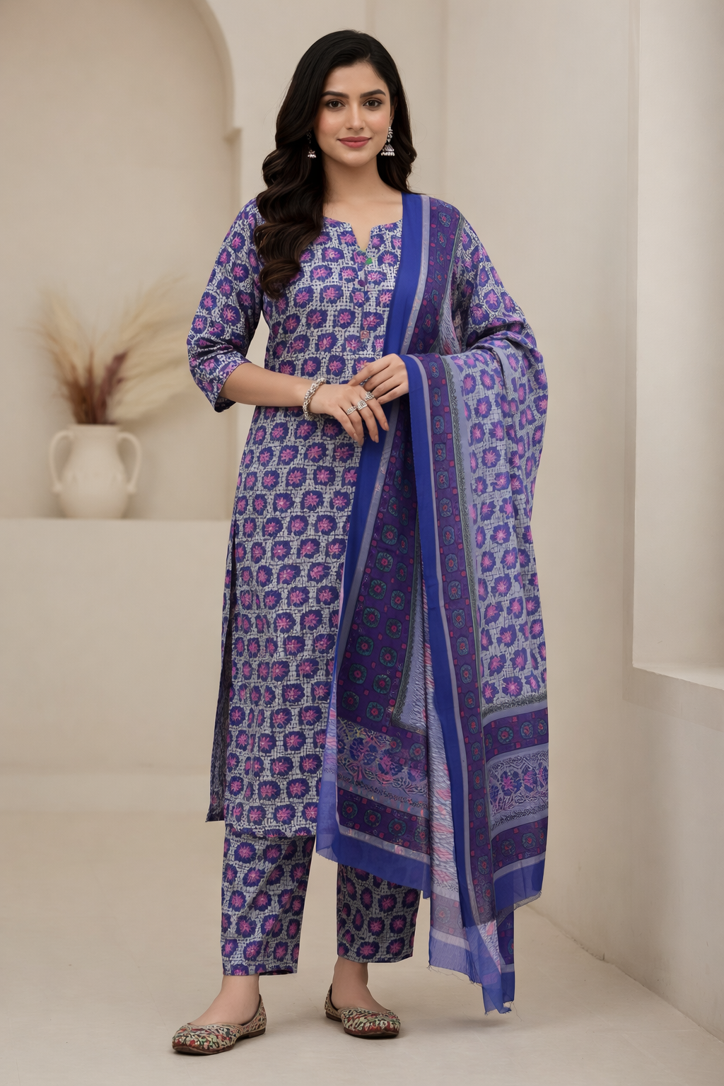 Swiss Lawn Unstitched 3 Piece Suit - A1104