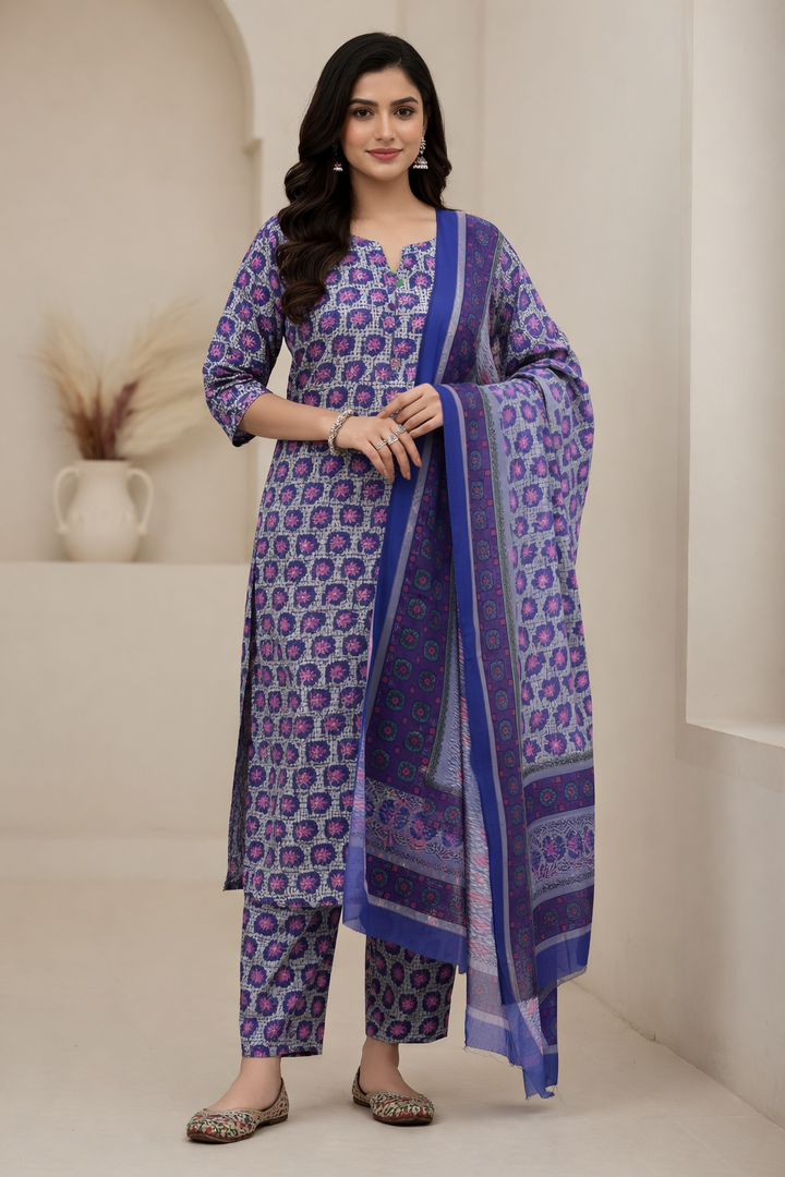 Swiss Lawn Unstitched 3 Piece Suit - A1104
