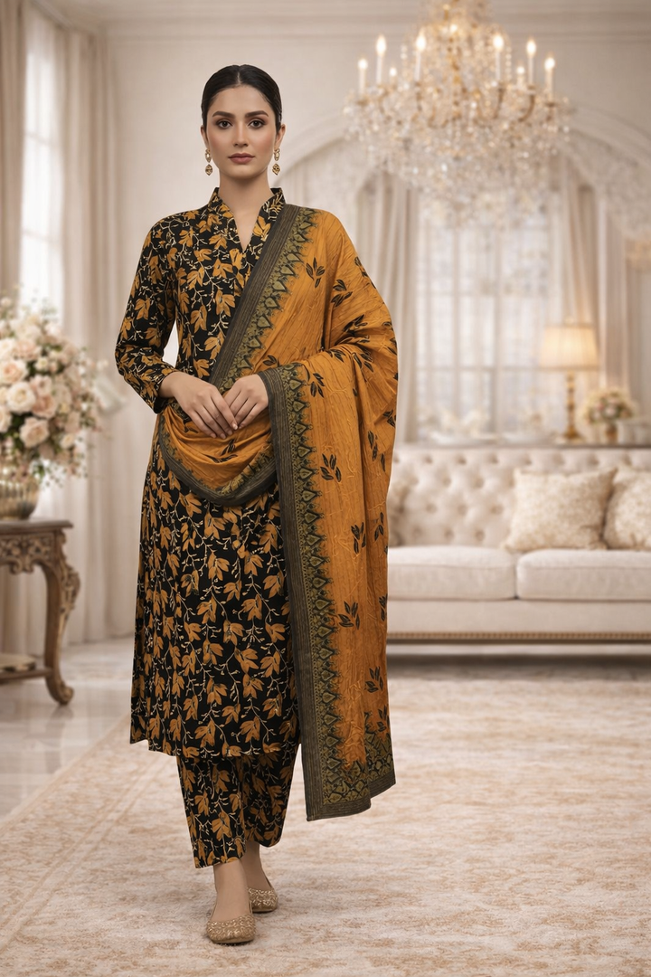Swiss Lawn Unstitched 3 Piece Suit - A1105
