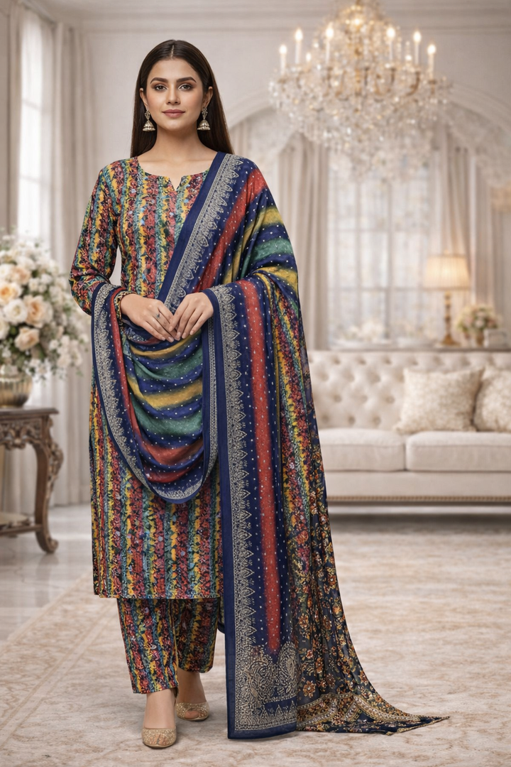 Swiss Lawn Unstitched 3 Piece Suit - A1116