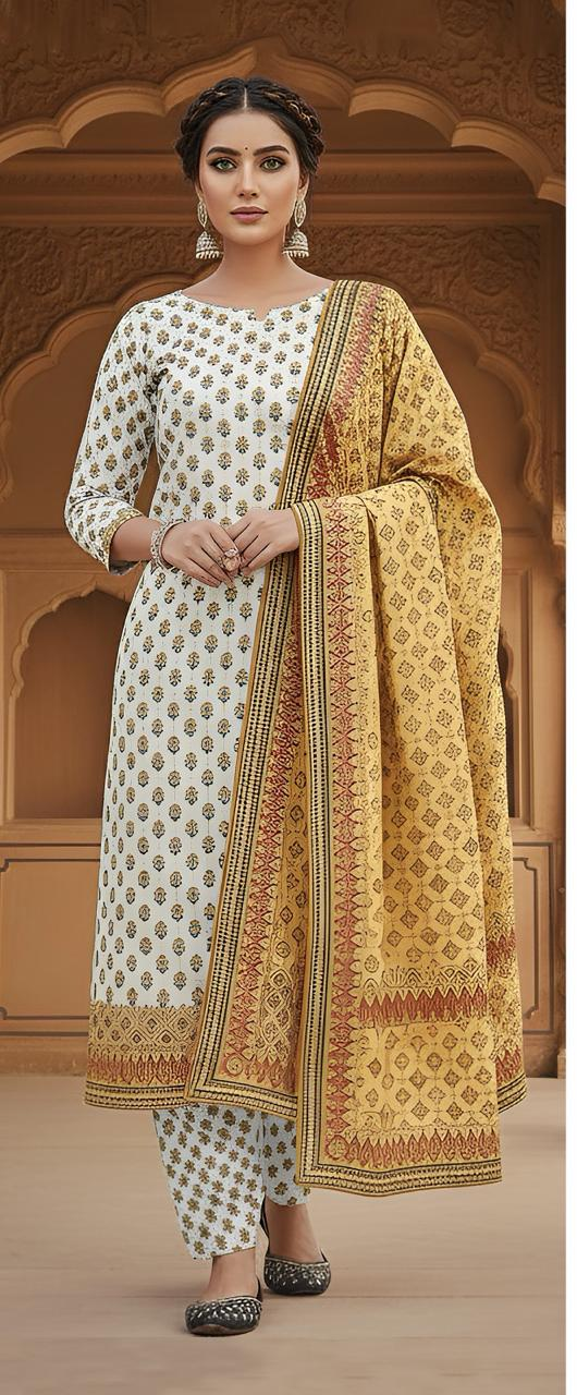 Swiss Lawn Unstitched 3 Piece Suit - A1203