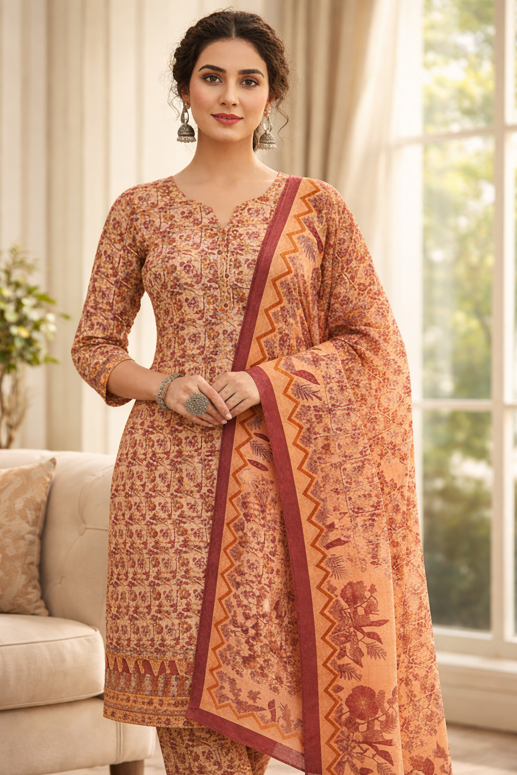 Swiss Lawn Unstitched 3 Piece Suit - A1204