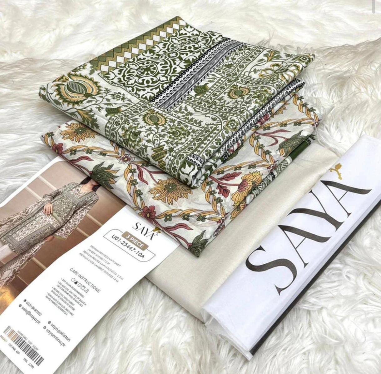 Pre Season Summer Sale 3Pcs Bin Saeed Printed Lawn [Random Articles]