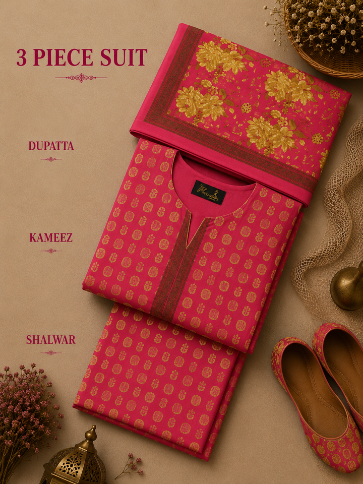 Signature Premium Unstitched 3PC Noble Lawn Suit - M1214
