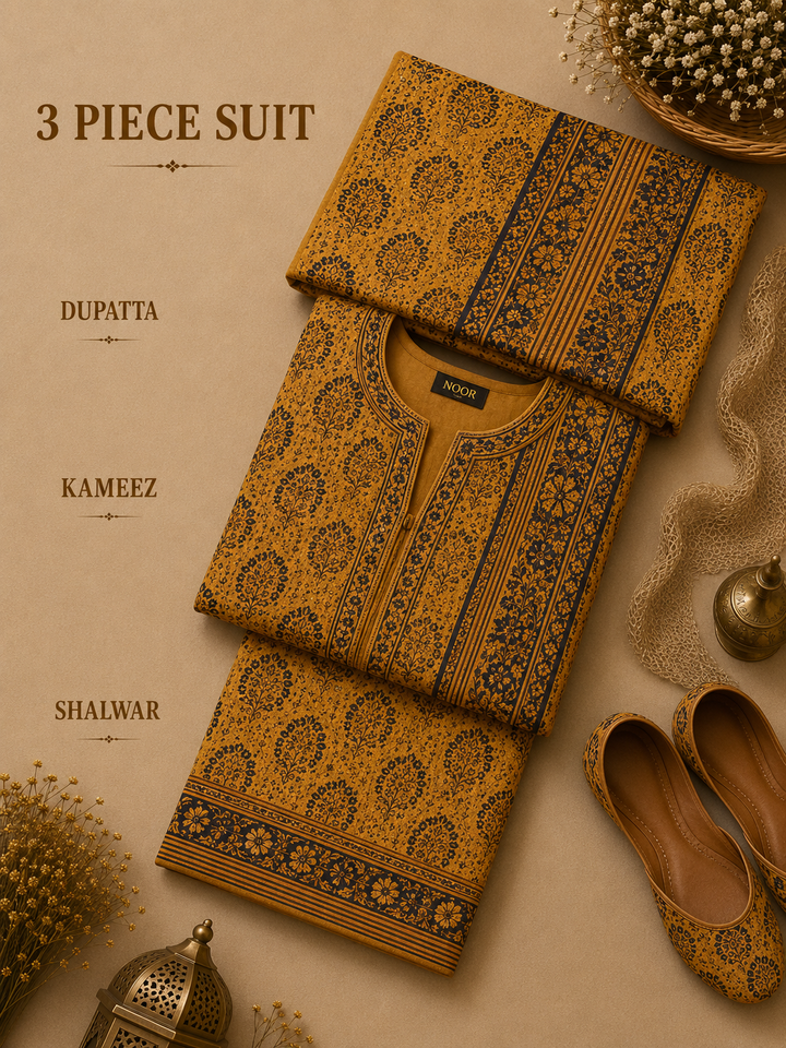 Signature Premium Unstitched 3PC Noble Lawn Suit - M1416