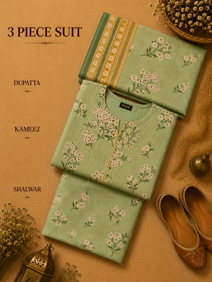 Signature Premium Unstitched 3PC Noble Lawn Suit - T1711