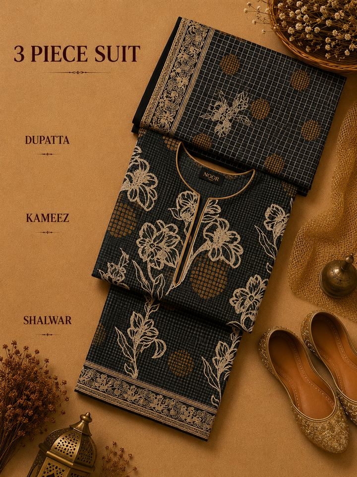 Signature Premium Unstitched 3PC Noble Lawn Suit - T1713