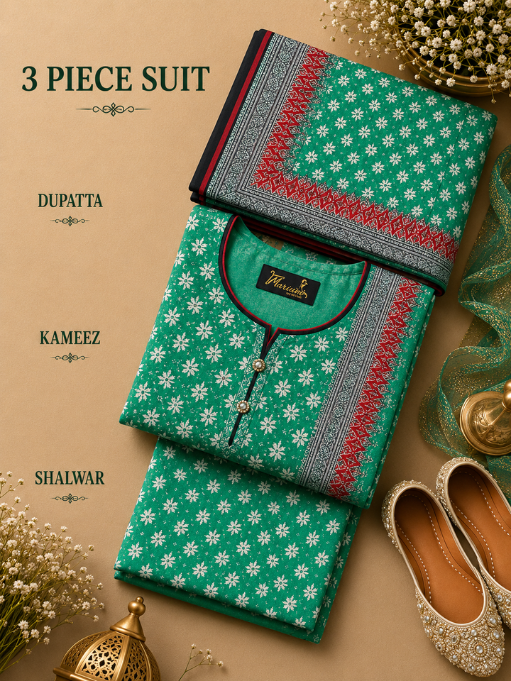 Signature Premium Unstitched 3PC Noble Lawn Suit - M1202