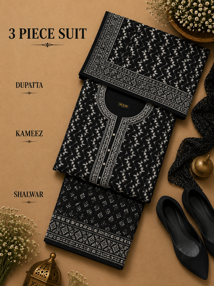 Signature Premium Unstitched 3PC Noble Lawn Suit - M1402