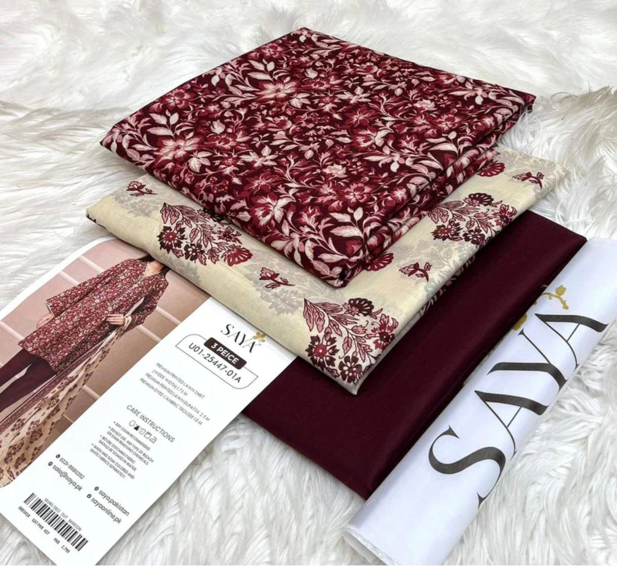 Pre Season Summer Sale 3Pcs Bin Saeed Printed Lawn [Random Articles]