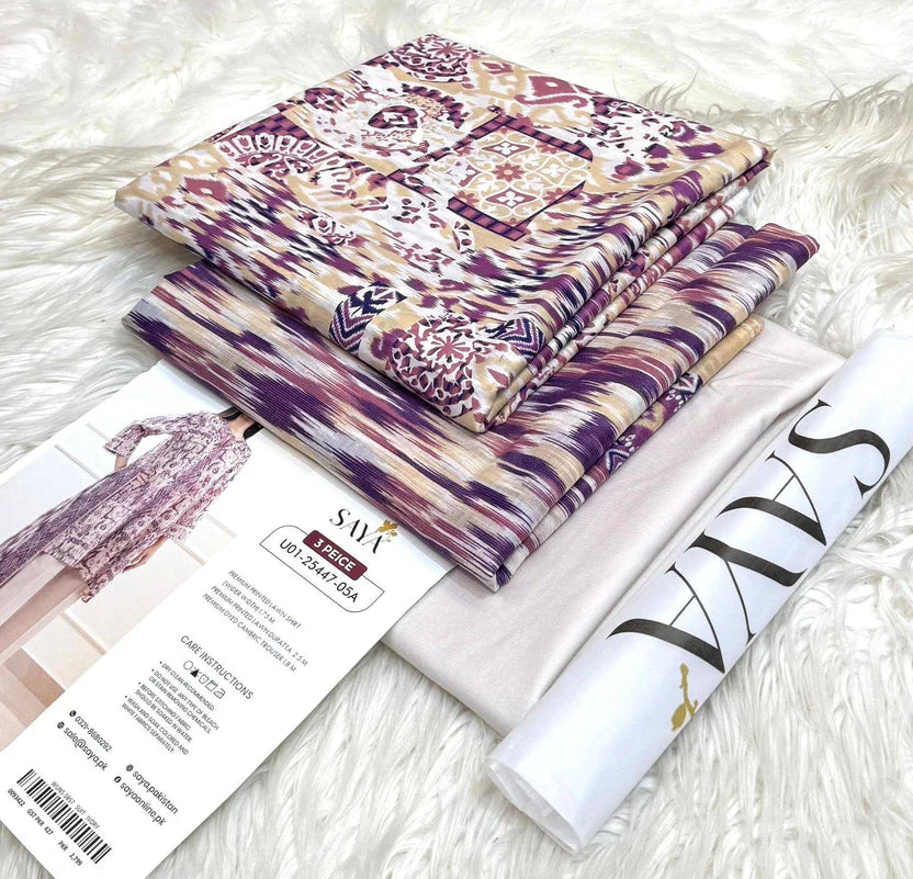 Pre Season Summer Sale 3Pcs Bin Saeed Printed Lawn [Random Articles]