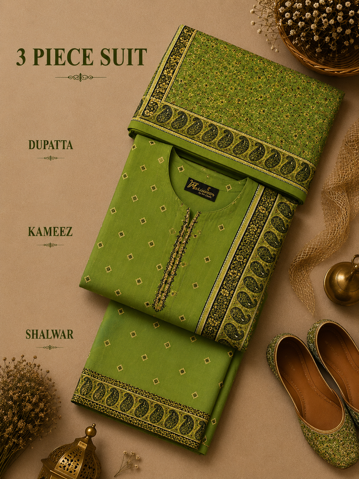 Signature Premium Unstitched 3PC Noble Lawn Suit - M1205