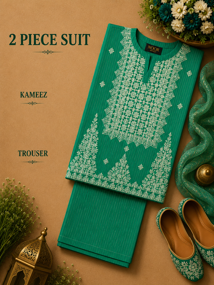 2 Pc Stitched Lawn Suit - PRET - D-02-GRN