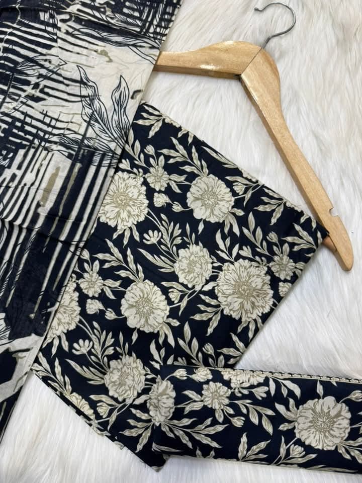 Printed Lawn Unstitched 3 Piece Suit