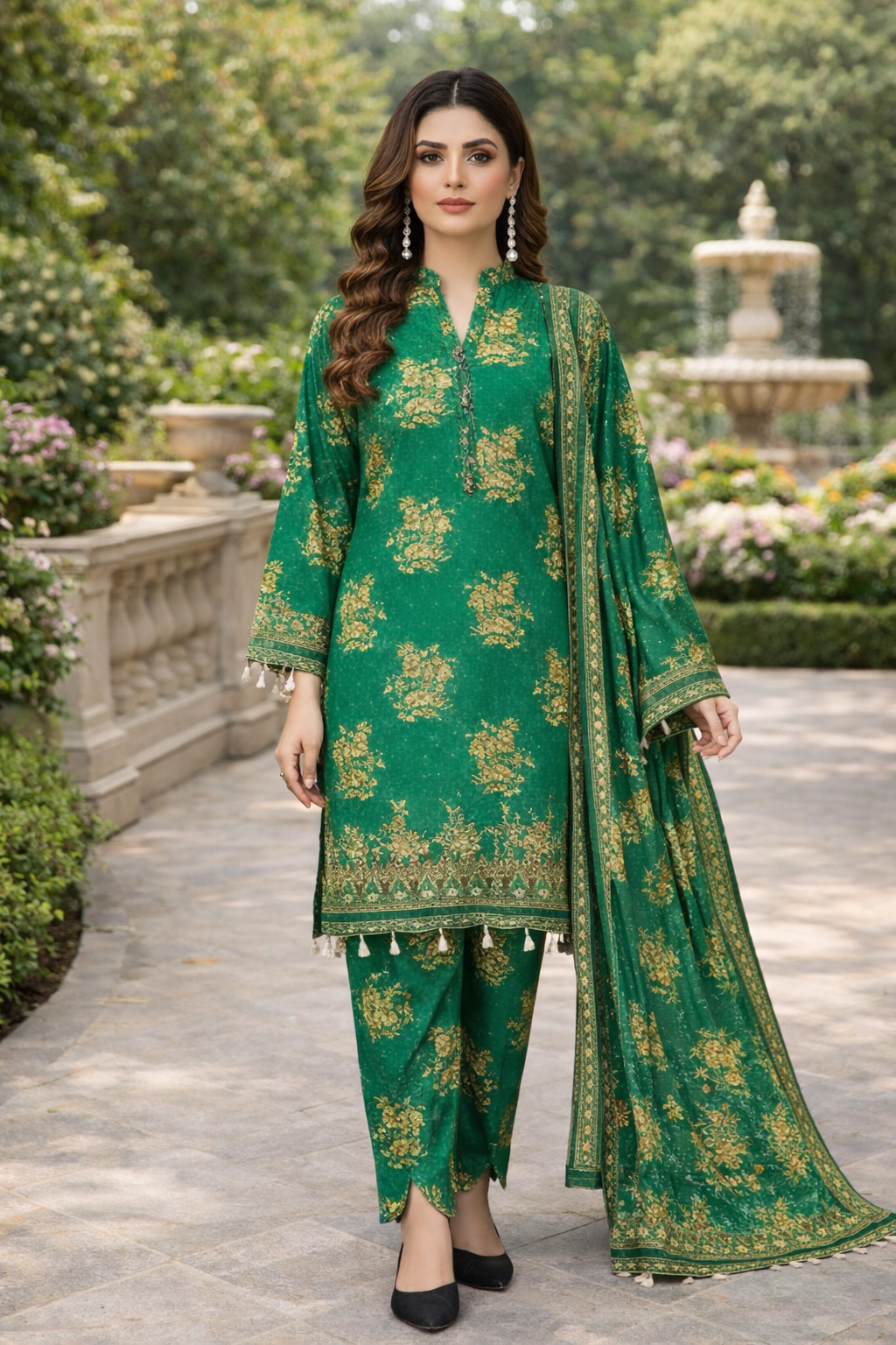 Swiss Lawn Unstitched 3 Piece Suit - A1311