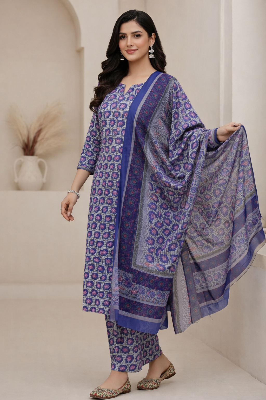 Swiss Lawn Unstitched 3 Piece Suit - A1104