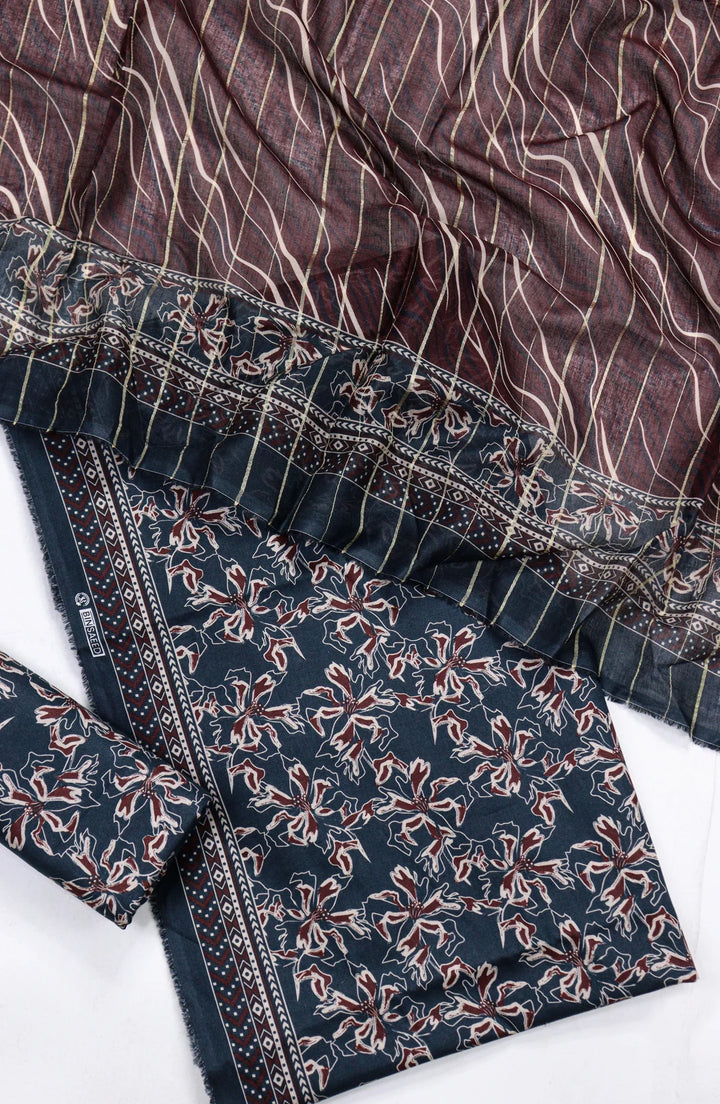 Printed Lawn Unstitched 3 Piece Suit