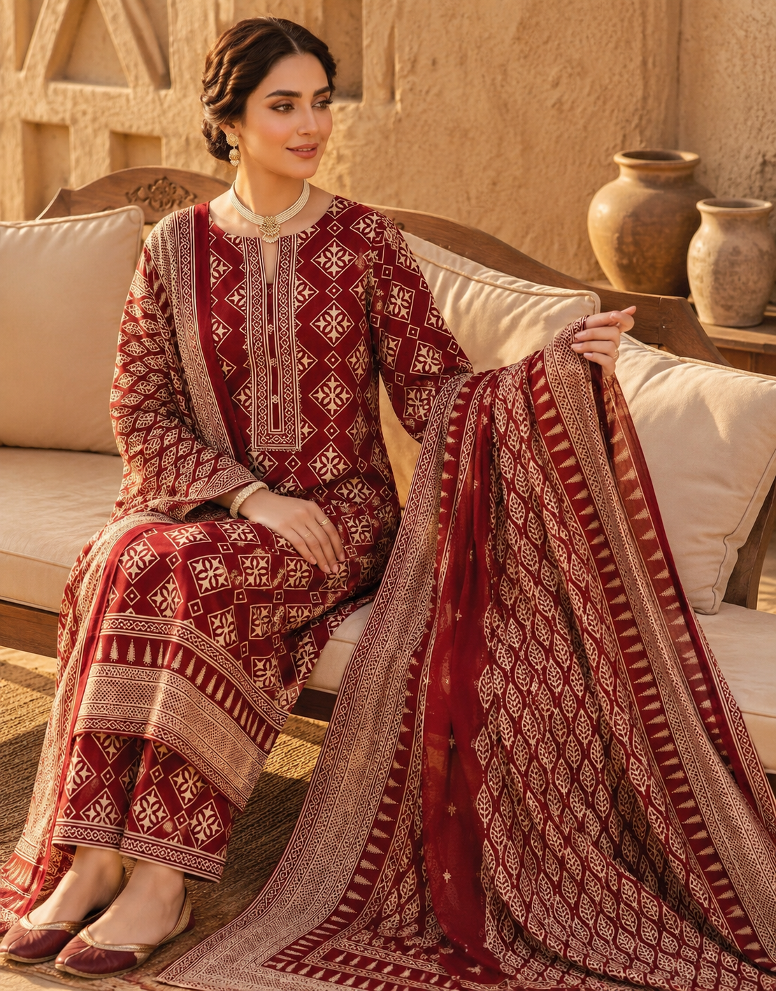 Swiss Lawn Unstitched 3 Piece Suit - A1609