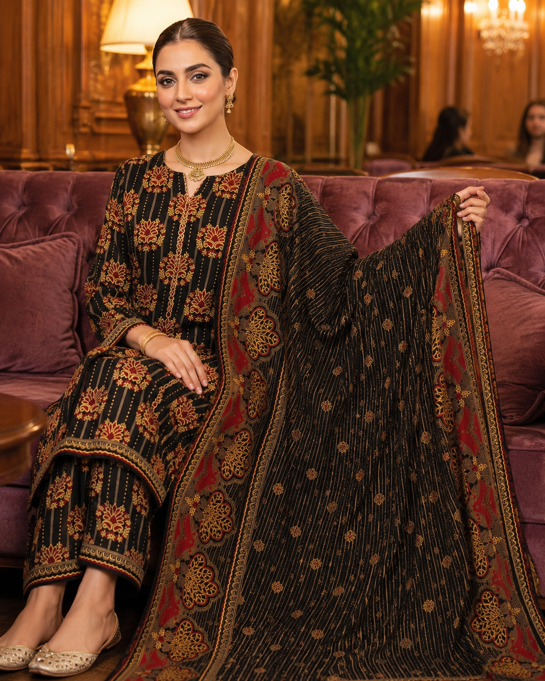 Swiss Lawn Unstitched 3 Piece Suit - A1607