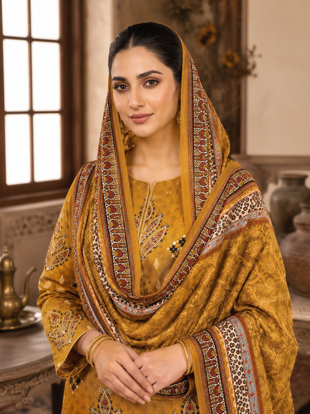 Swiss Lawn Unstitched 3 Piece Suit - A1614