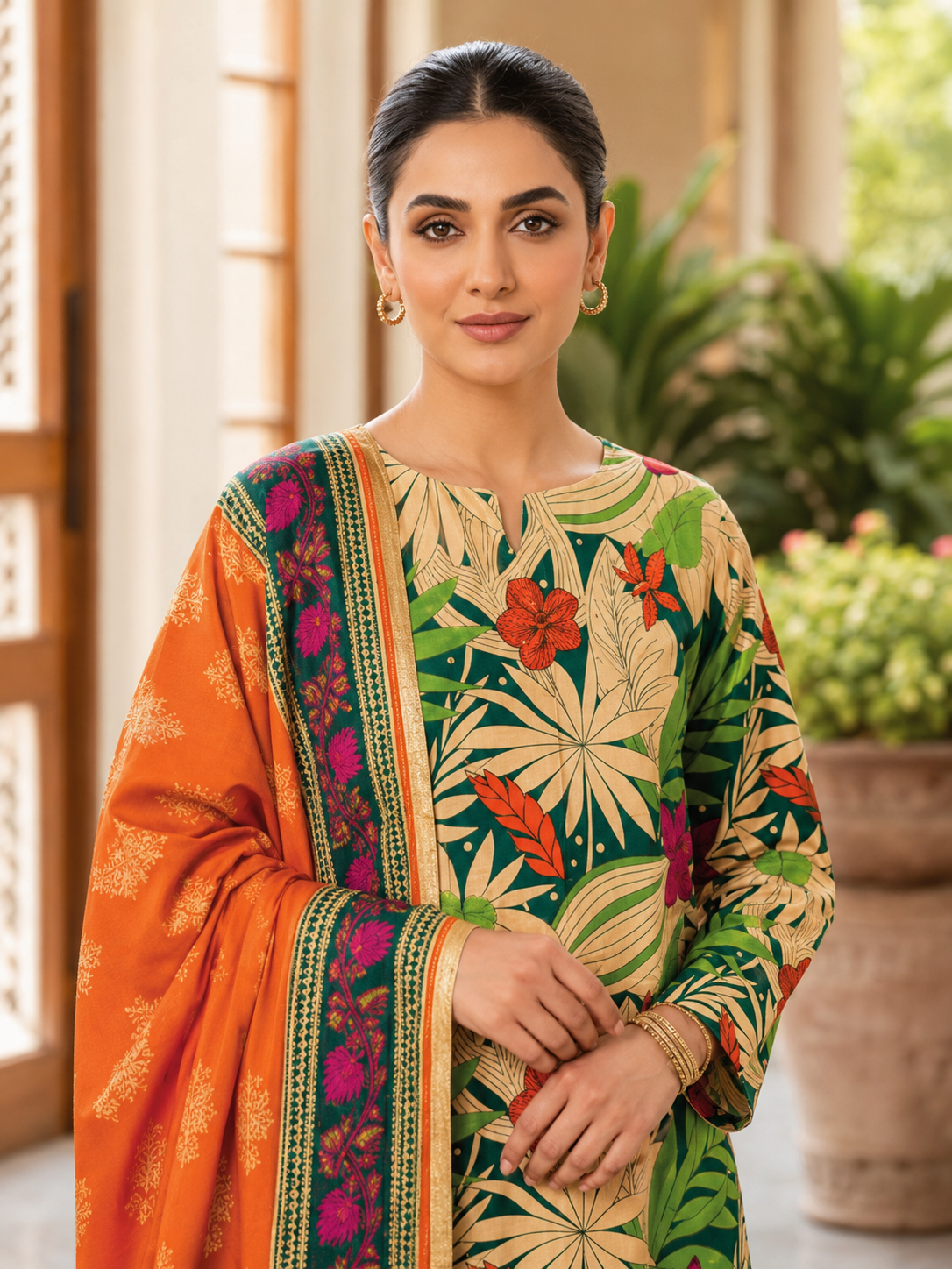 Swiss Lawn Unstitched 3 Piece Suit - A1601
