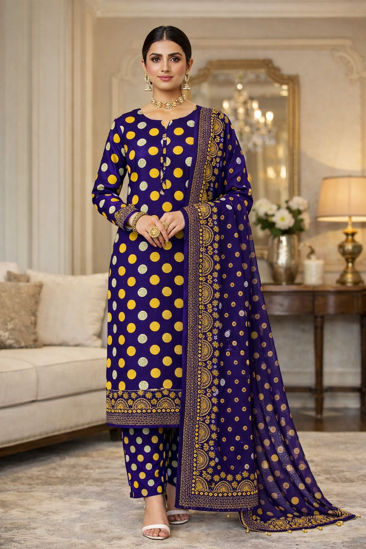 Swiss Lawn Unstitched 3 Piece Suit - A1316