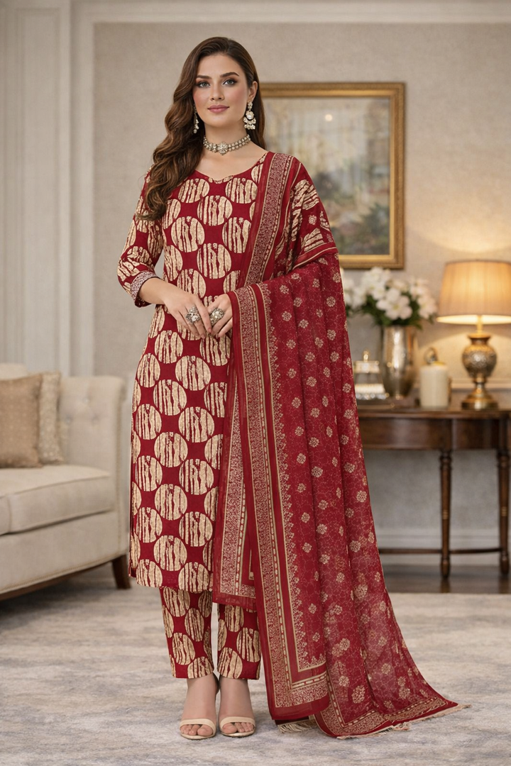 Swiss Lawn Unstitched 3 Piece Suit - A1310