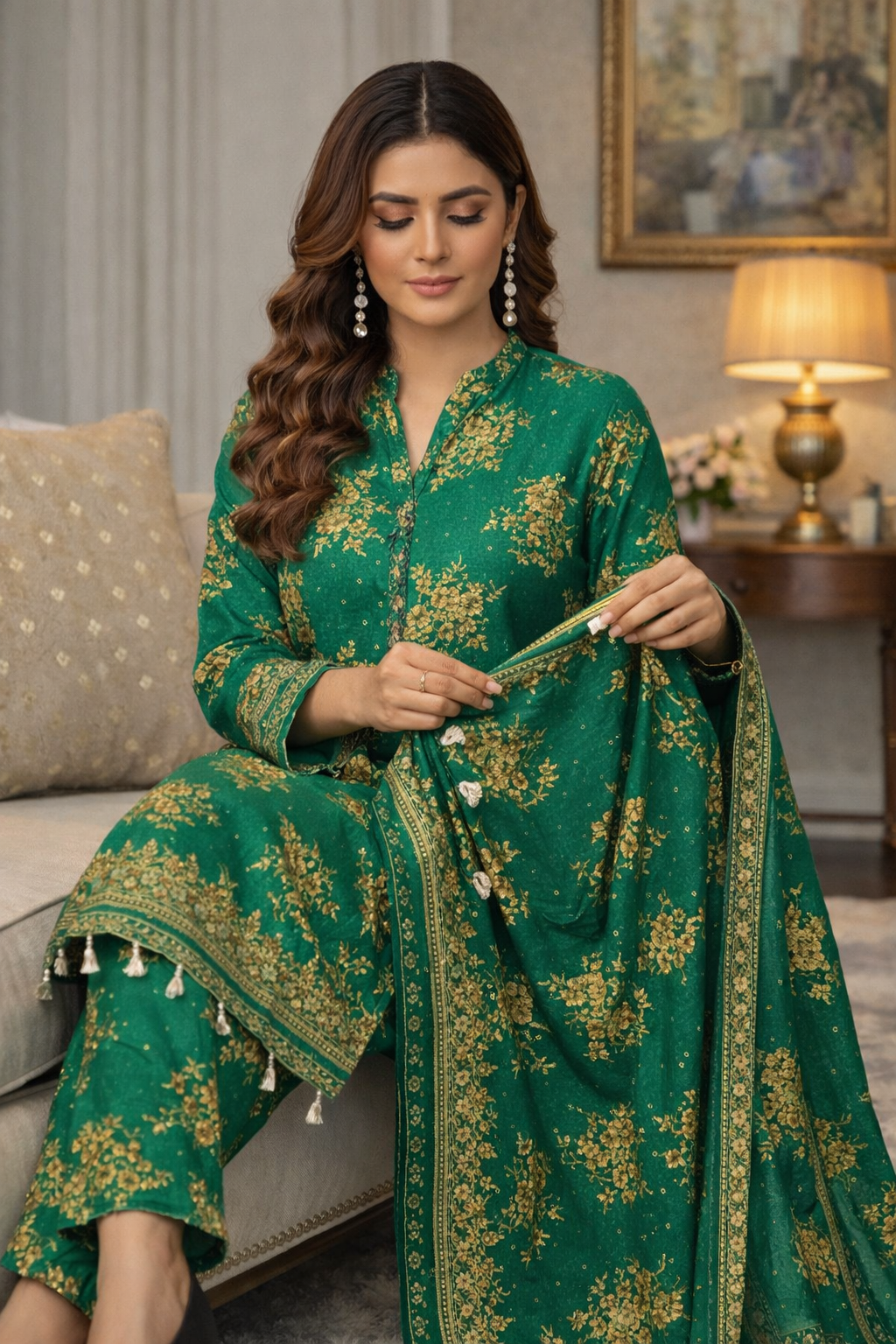 Swiss Lawn Unstitched 3 Piece Suit - A1311