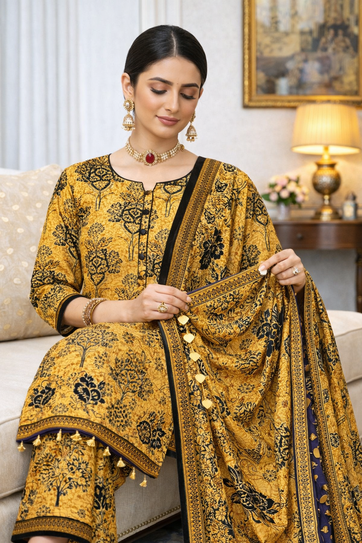 Swiss Lawn Unstitched 3 Piece Suit - A1312