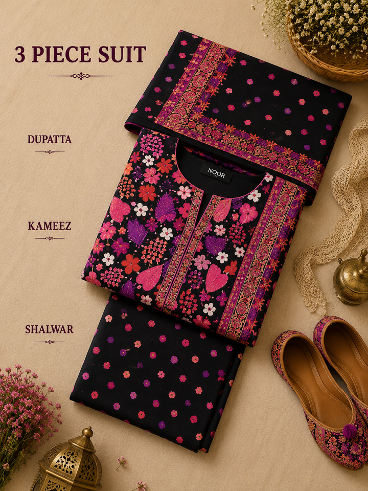 Signature Premium Unstitched 3PC Regal Lawn Suit - M1603