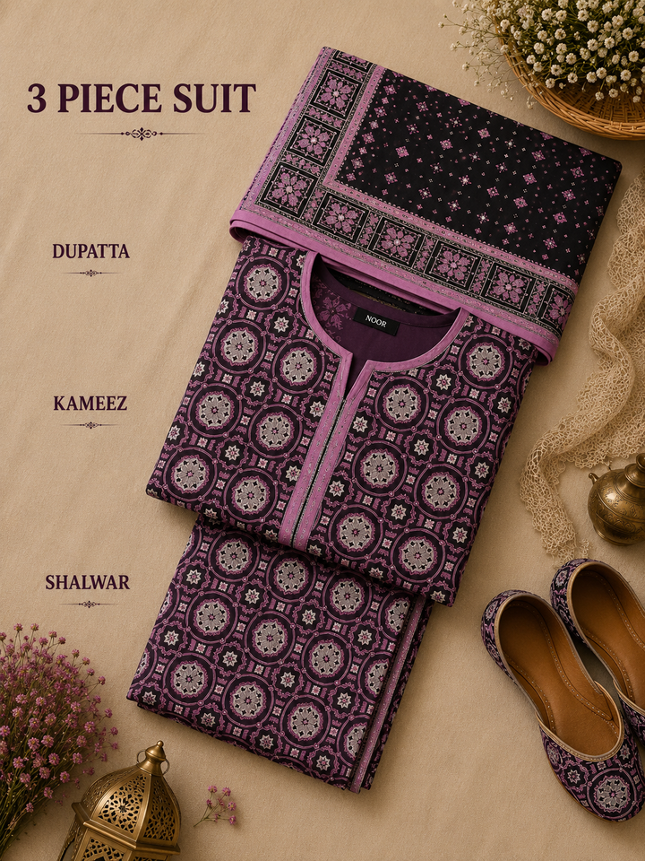 Signature Premium Unstitched 3PC Regal Lawn Suit - M1606