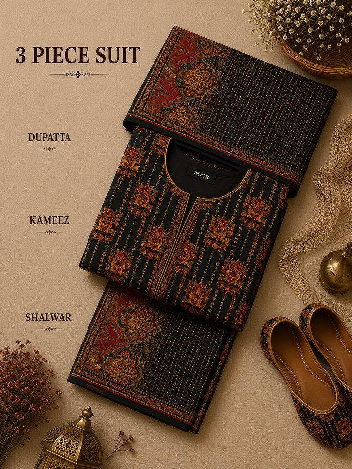 Signature Premium Unstitched 3PC Regal Lawn Suit - M1607