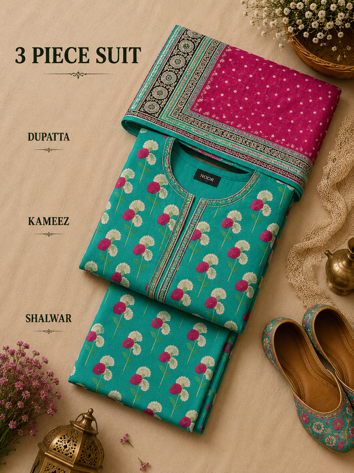 Signature Premium Unstitched 3PC Regal Lawn Suit - M1608