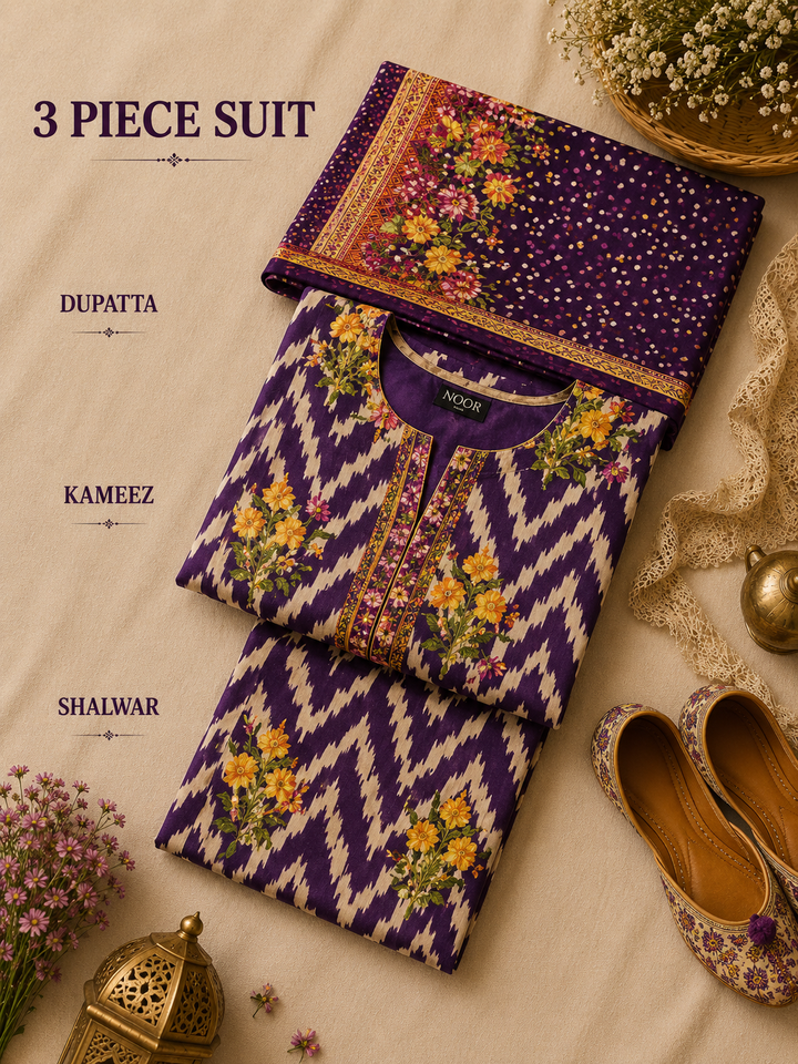 Signature Premium Unstitched 3PC Regal Lawn Suit - M1616