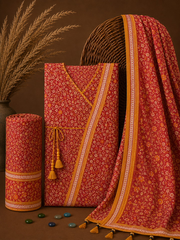 Signature Premium Unstitched 3PC Noble Lawn Suit - T1206