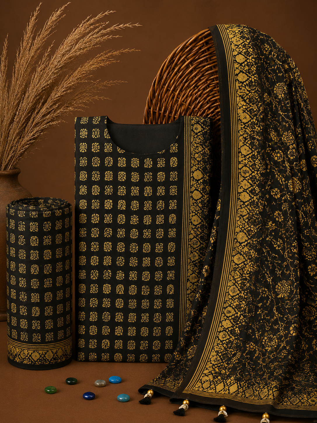 Signature Premium Unstitched 3PC Noble Lawn Suit - T1212