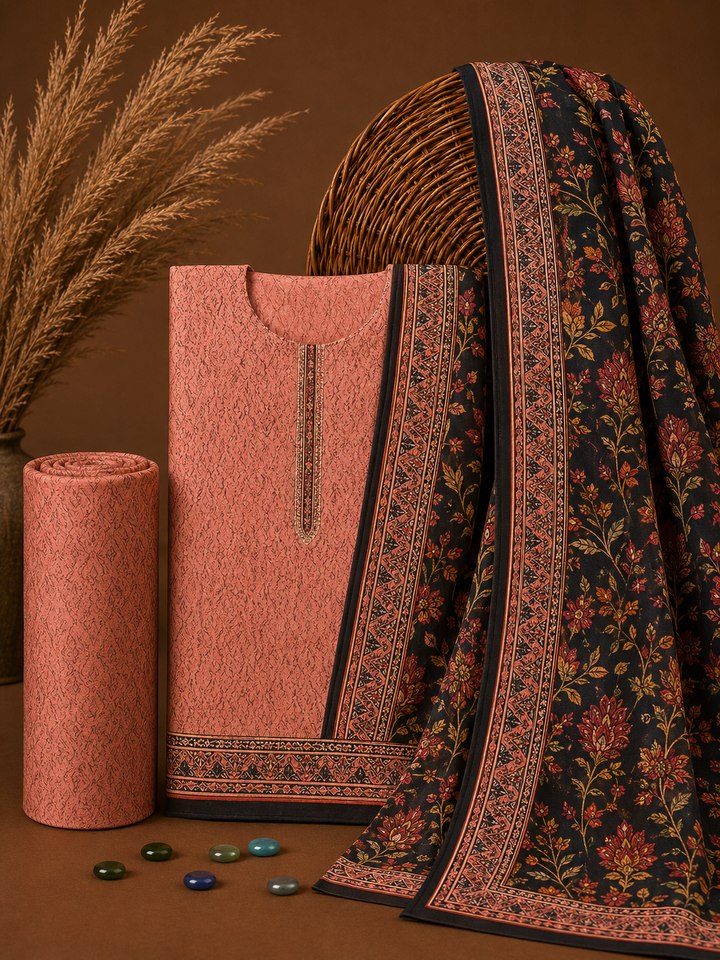 Signature Premium Unstitched 3PC Noble Lawn Suit - T1215