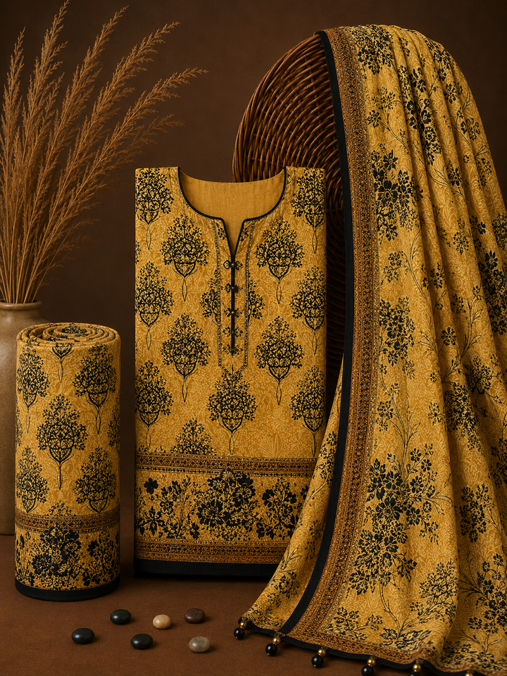 Signature Premium Unstitched 3PC Noble Lawn Suit - T1312