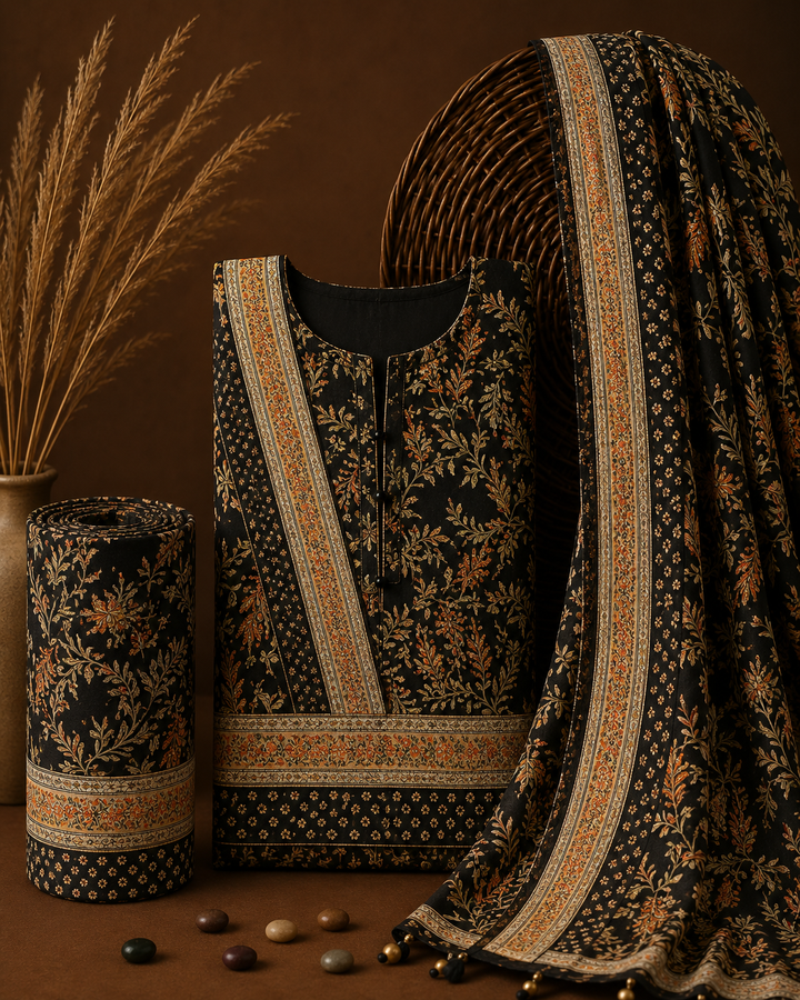Signature Premium Unstitched 3PC Noble Lawn Suit - T1401