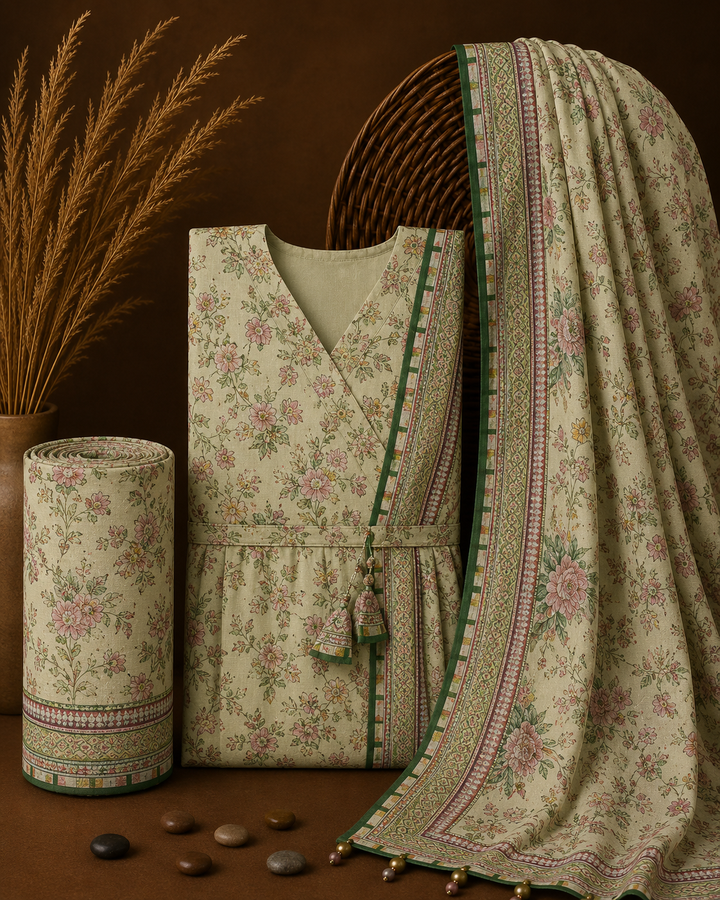 Signature Premium Unstitched 3PC Noble Lawn Suit - T1408