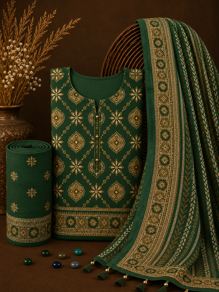Signature Premium Unstitched 3PC Noble Lawn Suit - T1502