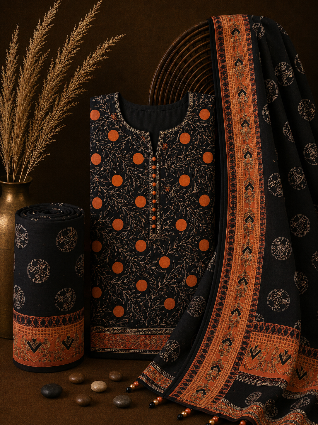 Signature Premium Unstitched 3PC Noble Lawn Suit - T1507