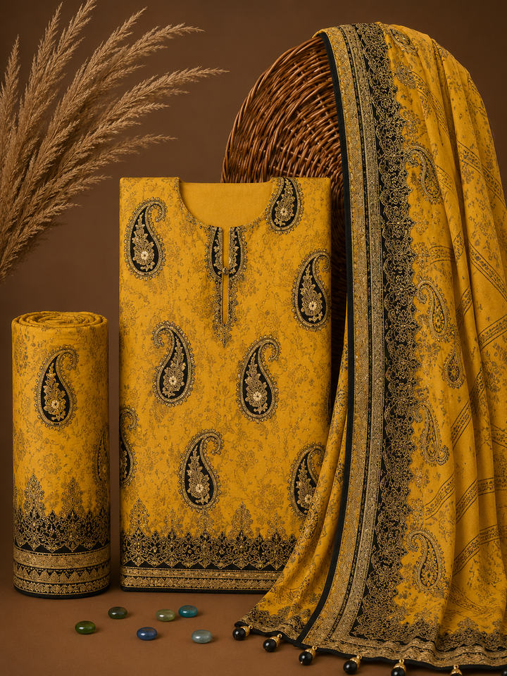Signature Premium Unstitched 3PC Noble Lawn Suit - T1610