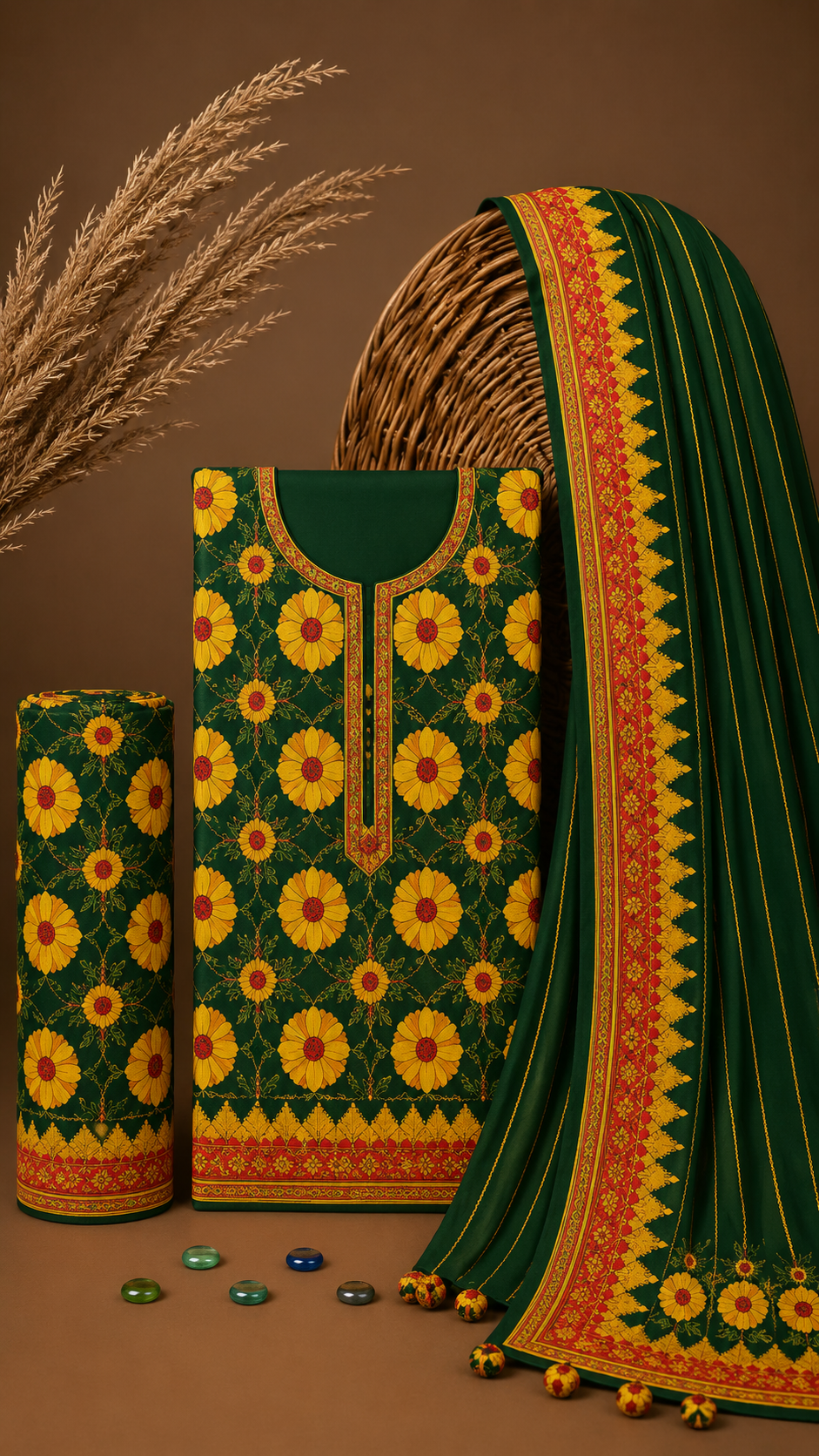 Signature Premium Unstitched 3PC Noble Lawn Suit - T1612