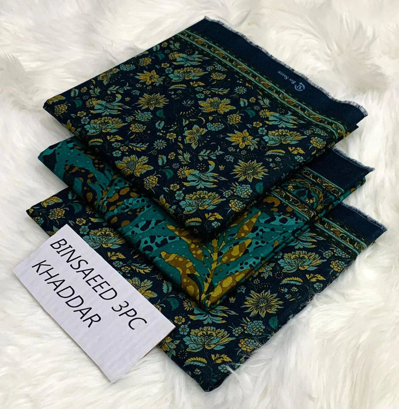 BS KHADDAR UNSTITCHED 3PC SUIT - U12