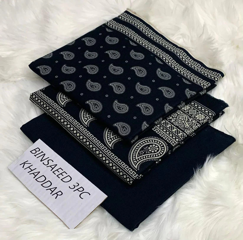 BS KHADDAR UNSTITCHED 3PC SUIT - U32
