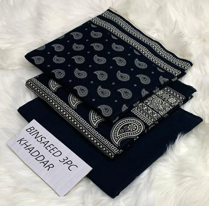 BS KHADDAR UNSTITCHED 3PC SUIT - U32