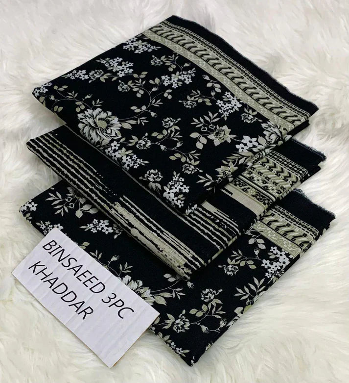 BS KHADDAR UNSTITCHED 3PC SUIT - U40