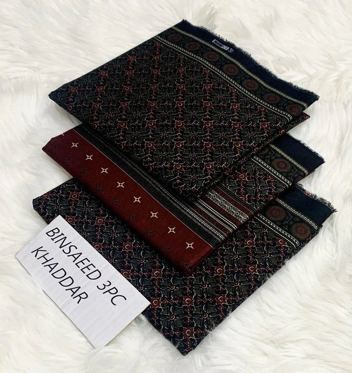 BS KHADDAR UNSTITCHED 3PC SUIT - U16